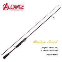 ราคา ที่ขายดีที่สุด RAINBOW ดาบ Spinning Casting Fishing Rod Fuji แหวน F Action Lure Rod คาร์บอนสูงเบส Pike Rod เบ็ดตกปลา (52561572498)
