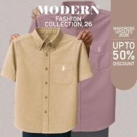 ราคา เสื้อเชิ้ตแขนยาวผู้ชายผ้าฝ้าย 100% Oxford | แขนสั้น กระดุมลง สีพื้น (56857041254)