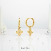 ราคา Fleur earrings(Gold)- ต่างหูจี้ดอกไม้เงินแท้ 925 ชุบทอง14kฝังเพชรcz รุ่น Fleur สีทอง (55102749329)