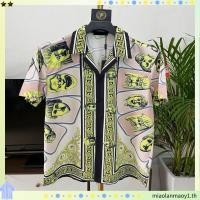 ราคา 6YNL Versace Summer Men's Short Sleeve Shirt Trendy Versatile Top Human Head Print Pattern (53510399447)