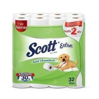 ราคา [สินค้าส่งด่วน] สก๊อตต์เอ็กซ์ตร้าดับเบิ้ลโรล 32ม้วน SCOTT EXTRA DOUBLE ROLL 32 ROLLS (41281802983)