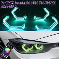 ราคา หลากสีแหวนแองเจิลตา RGB M4 สไตล์ LED App control สําหรับ BMW 3 series F30 f31 F34 F35 M3 2011-16 318i 320i 328i 330i 320d (57861093153)