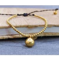 ราคา สร้อยข้อเท้าเด็ก ข้อเท้าเด็ก ข้อเท้าแฮนด์เมดเชือกถัก/ข้อมือไซส์เล็ก ห้อยกระดิ่งทองเหลือง 10 มิล (พร้อมส่ง) (3351696277)