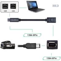 ราคา ฤดูร้อน 20 ซม.ความยาว IEEE 1394 6Pin หญิง 1394b 9Pin ชาย Firewire 400 ถึง 800 สายกล้องสายแปลง (46810794697)