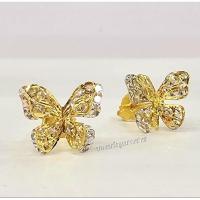 ราคา ต่างหูทองครึ่งสลึง แต่งทองคำขาว ใส่สวยเหมือนต่างหูเพชร.ทองแท้ 96.5%พร้อมใบประกัน (28620829728)