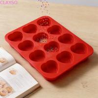 ราคา CLAYSO แม่พิมพ์อบรูปหัวใจ, ซิลิโคน 12 ช่อง Cupcake Baking Pan, ทําความสะอาดง่าย Non Stick ทนความร้อนรูปสี่เหลี่ยมผืนผ้ามูสเค้กแม่พิมพ์สบู่ (54063675786)