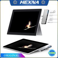 ราคา [Hexna] Surface Go USB C Hub, อะแดปเตอร์ 4-in-1 Dock 4K HDMI, การชาร์จ PD, USB 3.0, แจ็คเสียง 3.5 มม. สำหรับแท่นวาง Microsoft Surface Go Go 2 (11723529285)