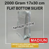 ราคา บรรจุภัณฑ์ก้นแบนอลูมิเนียมฟอยล์สีเงินซุปเปอร์แข็ง 2000 (17x30 ซม.)/1 กก. บรรจุภัณฑ์กาแฟ/ขนมขบเคี้ยว (45910399795)