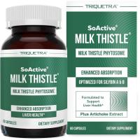 ราคา SoActive® Milk Thistle: 10X More Effective Milk Thistle Phytosome, Optimized for Essential Bioactive Silybin A & B Plus Bilear® Artichoke Extract & Bile Enhancer - Liver Support | 60 Servings (5751257