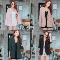 ราคา Blazer เสื้อสูท สีพื้น ยาวปิดสะโพก Minicloset (7857452558)