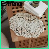 ราคา ESTRENAR โครเชต์ดอยลี่, แผ่นรองจานโครเชต์ผ้าฝ้ายสีเบจ, แผ่นรองโต๊ะรูปไข่ทรงกลม (45013939616)