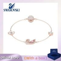 ราคา SWAROVSKI เครื่องประดับเงินแท้ ส925 (พร้อมกล่อง)สวารอฟสกี้ พราว หงส์ สร้อยข้อมือ เข็มกลัดแม่เหล็ก หงส์ สีชมพู (53560714738)