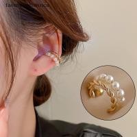ราคา Fanchengdianzico ทองเกาหลี Double Layer Twist Pearl Ear Cuff Vintage เรขาคณิตคลิปบนต่างหู AAg (49914186964)