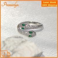 ราคา PREMIERLYN แหวนเพทายรูปงูวินเทจสีสันสดใสแหวนรูปงู 2024 ชุดรูปงูทองแดงแหวนเพทายผู้หญิง (49713338881)