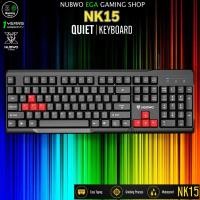 ราคา GAMING NUBWO NK15 USB KEYBOARD NK-15 QUIET สีดำ ปุ่มแดง คีย์บอร์ด แป้นพิมพ์ NK-015 RUBBER DOME EN/TH (28400608359)