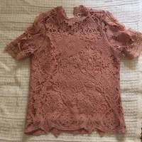 ราคา เสื้อลูกไม้สีชมพูพาสเทล มีซับใน ผ้าดี สภาพดี ดีเทลสวยมากๆ (1013551589)