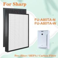 ราคา ตัวกรองเครื่องฟอกอากาศสําหรับ Sharp FU-A80TA-N, FU-A80TA-W, FU-A80E, FU-A80E-W, FZ-A80SFE ตัวกรองกําจัดกลิ่นคาร์บอนที่เปิดใช้งานและตัวกรอง HEPA (41282347809)
