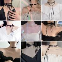 ราคา Choker สร้อยคอเชือก สร้อยโชคเกอร์ สร้อยเชือกแบบผูก (23054166488)