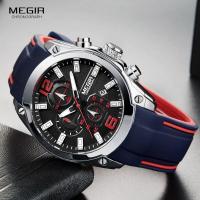 ราคา Megir Mens Army Sports Chronograph Quartz Watches นาฬิกาข้อมือกันน้ํา Man (27088882315)