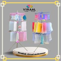ราคา Makassar viral products tower clothesline ราวตากผ้าเด็ก ราวตากผ้าเด็ก ราวตากผ้า 3 ชั้น / ราวตากผ้าพกพา (53300557495)