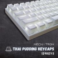 ราคา [Thai Keycaps] Pudding Keycap 129 Set ปุ่มคีย์แคปพุดดิ้ง ภาษาไทย PBT Double Shot 129 คีย์ Mechanical Keyboard (16450507864)
