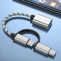 ราคา 2 IN 1 OTG Cable Type C Micro USB to USB Female 3.0 OTG Adapter มัลติฟังก์ชั่น Flashdisk Mouse (42578501086)