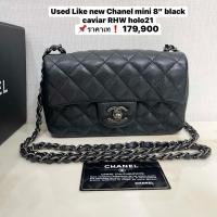 ราคา Used Like new Chanel mini 8” black caviar RHW holo21 (48107905016)