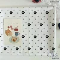 ราคา Ins สไตล์การ์ตูนแมว Paw พิมพ์ผ้าปูโต๊ะ Handmade Diy Polka Dot ผ้าสาวหัวใจภาพพื้นหลังผ้า (54864448180)