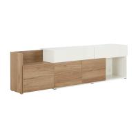 ราคา INDEX LIVING MALL ตู้วางทีวี รุ่นเอ็กซ์แพน ขนาด 160-270 ซม. - สีขาว/ไลท์ โอ๊ค (26403268900)