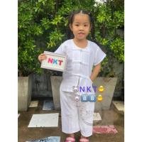 ราคา ชุดขาวเด็กใส่ไปวัดทำบุญ ชุดผ้าฝ้ายขาวปฏิบัติธรรมเด็ก ชาย/หญิง ไซส์ 26"-36" (21685143595)