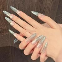 ราคา เล็บปลอมเจล เล็บเจลสำเร็จรูป [ตํานานแห่งทะเล] ฤดูร้อนทะเลความลับมือวาด หางปลา สเปรย์แมวตาแต่งเล็บยาวปานกลางเล็บหูมือ (54714044273)