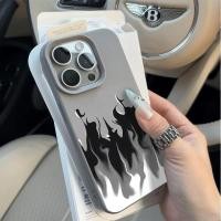 ราคา เปลวไฟสีดํา ลายสตอเบอรี่ใช้กับ ไอโฟน 15/16/17/11/12/13/14 เคสโทรศัพท์ (51860683618)