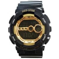 ราคา GEO-STAR นาฬิกาผู้ชาย DIGITAL ขอบทอง ทรง G-SHOCK (เรือนสีดำ) (139751322)