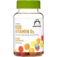 ราคา Brand - Mama Bear Organic Kids Vitamin D3 25 mcg (1000 IU) Gummies per serving, Bone and Immune Health, Strawberry, 80 Count (56363606441)