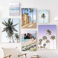 ราคา (พร้อมกรอบ) Grandmillnnial Beach Canvas Wall Art Tropical Palm Grove Retro Surf Seaside Sunset Coastal Resort Parasol โปสเตอร์ Boho Surf Lifestyle ผ้าใบพิมพ์วันหยุดตกแต่ง (58164154603)
