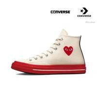 ราคา Comme des Garcons PLAY x Converse Chuck Taylor All Star 1970s High White Red ของแท้ 100% แนะนำ (21630233735)