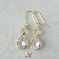 ราคา Meena Gems ต่างหูพลอยแท้ โรสควอทซ์ โทปาสขาว พลอยดิบ ตัวเรือนเงินแท้925ชุบทอง พลอยแท้เสริมดวง (21457144082)