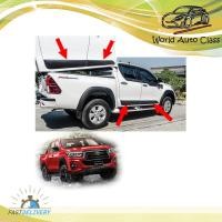 ราคา กันกระแทกข้างประตู 4Dr ทรงห้าง เรียบ โตโยต้า ไฮลัค รีโว้ ล็อคโค สี ดำด้าน Hilux Revo Rocco Toyota 4 ประตู ปี2018-2019 (8316414725)