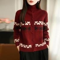 ราคา 2025 ฤดูใบไม้ร่วงฤดูหนาวสไตล์ใหม่ Raccoon ขนแกะคอเต่าถักเสื้อสเวตเตอร์ถัก Buttoned Phil Island Jacquard เสื้อหลวมด้านบนผู้หญิง (49562959376)