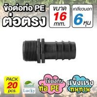 ราคา ข้อต่อท่อ HDPE ต่อตรง ขนาด 16 มม. เกลียวนอก 6 หุน [แพ็ค 20 ชิ้น] ข้อต่อท่อ PE เกษตร (22380136566)