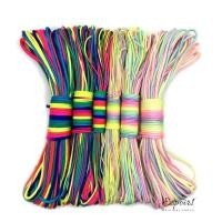 ราคา ESPOIR1 Rainbow Paracord Rope, Multi-Strand Durable Parachute Cord, 5/10/31M ยืดหยุ่น 4MM Bracelet Cord Collar Making (49214352959)