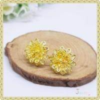 ราคา Jipatha DIY ต่างหูทองเหลืองแท้ งานไม่ได้ผ่านการชุบ ลายดอกไม้สวยงาม ลวดลาย ดอกพิกุล มี 2 แบบให้เลือก (6060191780)