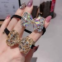 ราคา ยางรัดผม ประดับโบว์คริสตัล ยืดหยุ่นสูง สไตล์เกาหลี (11574523621)