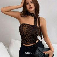 ราคา พร้อม​ส่ง​ เสื้อเกาะอก​ พร้อมผ้าคล้อง​คอ​ ลา​ยเสือดาว (29570205703)