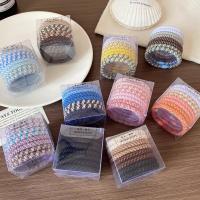 ราคา 8 ชิ้นชนิดบรรจุกล่องที่มีสีสันถักสาวความยืดหยุ่นสูงผสมสีบอลผมเชือกผมหางม้าแฟชั่นยางรัด (54609911852)