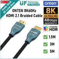 ราคา ONTEN 8K HDMI 2.1 สายถัก 48Gbps ความเร็วสูงสําหรับเล่นเกม PS5 Xbox 4K 144Hz Monitor TV HDR 1.5M 3M 5M OTN-HD181 (48460821099)