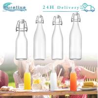 ราคา 250/500/750/1000ml Swing Top ขวดแก้วขวดแก้วใส (26090389343)