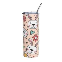 ราคา แก้วน้ําสแตนเลส KP สีชมพูลายดอกไม้กระต่าย 20oz (53707223571)
