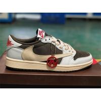 ราคา Travis Holland x Air Jordan 1 low og SP sail และ soningrock "O j1net-Brown Barb รองเท้าลําลองแฟชั่นร้อน (51964350179)