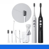 ราคา เครื่องฉีดน้ำทำความสะอาดช่องปากไฟฟ้าแบบพกพา รุ่นใหม่ 2-in-1 (แปรงสีฟันไฟฟ้า + เครื่องฉีดน้ำ) ชาร์จไร้สาย พร้อมระบบฆ่าเชื (47159796903)